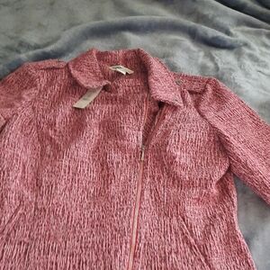 Tahari Textured Pink Utility Jacket